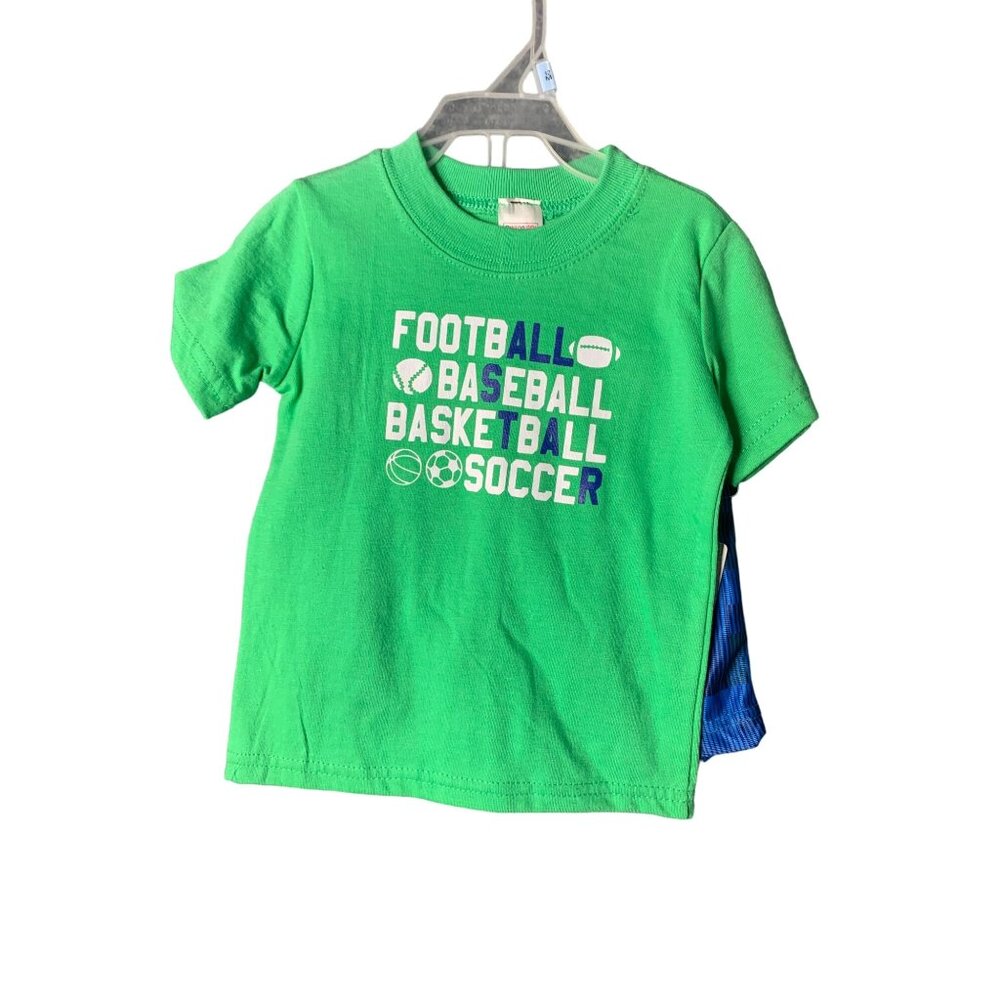 new Swiggies Boys Infant Baby Size 12 Months 2 Piece Short outfit Set Green Tshi